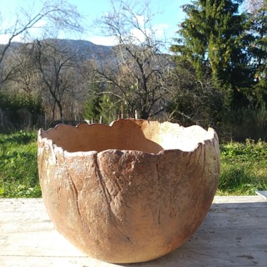 Sculpture intitulée "cache pot" par Edith Gasc, Œuvre d'art originale, Céramique
