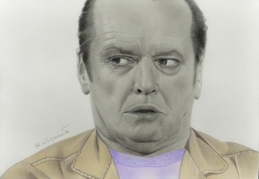 Drawing titled "Jack Nicholson" by Edith Hersant, Original Artwork