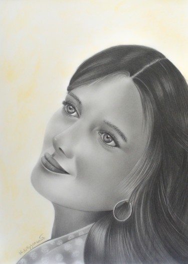 Drawing titled "Julie" by Edith Hersant, Original Artwork, Graphite