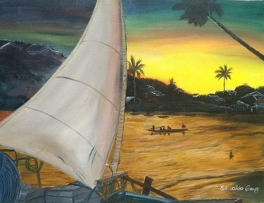 Pintura intitulada "amanhecer.jpg" por Edivaldo Cruz, Obras de arte originais, Óleo