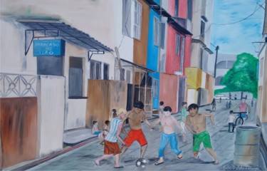 「pelada-de-rua.jpg」というタイトルの絵画 Edivaldo Cruzによって, オリジナルのアートワーク, オイル