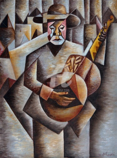 Pintura titulada "Violeiro" por Ed Oliveira, Obra de arte original, Oleo