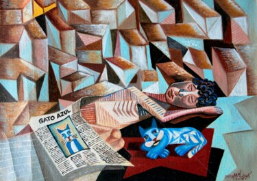 Pintura intitulada "Triste Realidade" por Ed Oliveira, Obras de arte originais, Óleo