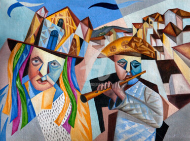 Pintura intitulada "Festa de Reis-Manif…" por Ed Oliveira, Obras de arte originais, Óleo