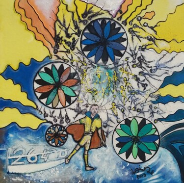 Painting titled "Emiliano Sala" by Edmond Woivre, Original Artwork, Acrylic