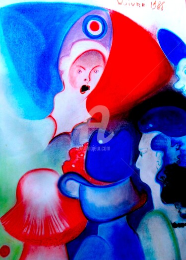 Dessin intitulée "FRANCE" par Edmond Woivre, Œuvre d'art originale, Pastel
