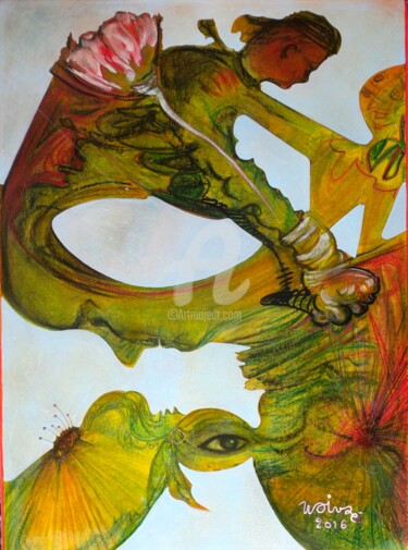 Painting titled "CYCLAGE" by Edmond Woivre, Original Artwork, Acrylic