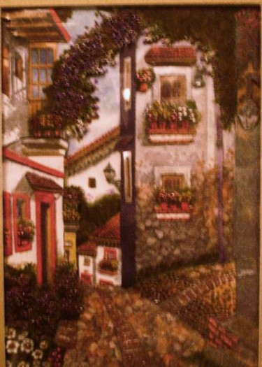 Painting titled "Casario" by Edna Bomfim, Original Artwork