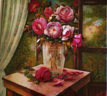 Painting titled "Romantique" by Edna Bomfim, Original Artwork