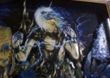 Painting titled "Eddie - Iron Maiden" by Edna Bomfim, Original Artwork