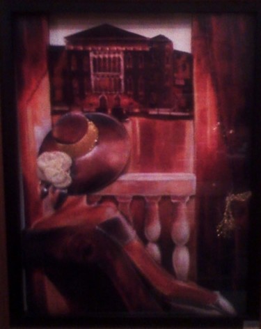 Painting titled "Pensamentos" by Edna Bomfim, Original Artwork