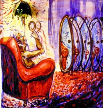 Pintura titulada "¿Quién toca a la pu…" por Edna Cantoral Acosta, Obra de arte original