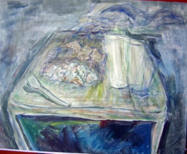 Pintura titulada "En la mesa" por Edna Cantoral Acosta, Obra de arte original