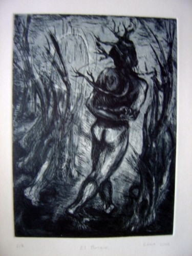 Pintura titulada "El bosque" por Edna Cantoral Acosta, Obra de arte original