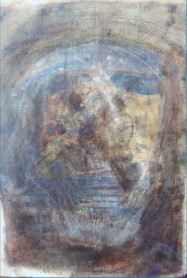 Pintura titulada "Túnel azul" por Edna Cantoral Acosta, Obra de arte original