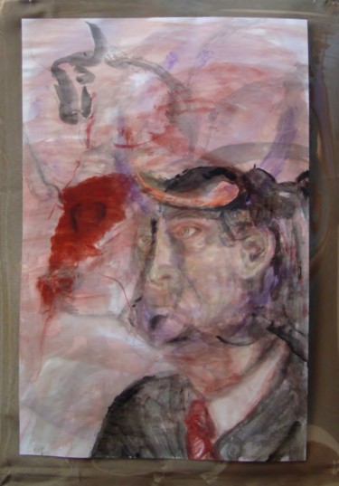 Pintura titulada "Humana sombra" por Edna Cantoral Acosta, Obra de arte original