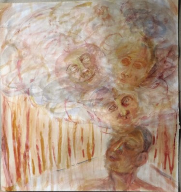 Painting titled "Nube de ancestros" by Edna Cantoral Acosta, Original Artwork