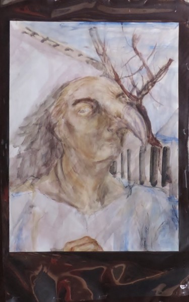 Pintura titulada "Águila de tierra" por Edna Cantoral Acosta, Obra de arte original