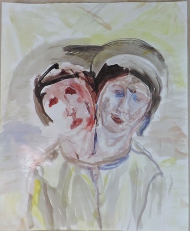 Pintura titulada "Andar siamés" por Edna Cantoral Acosta, Obra de arte original