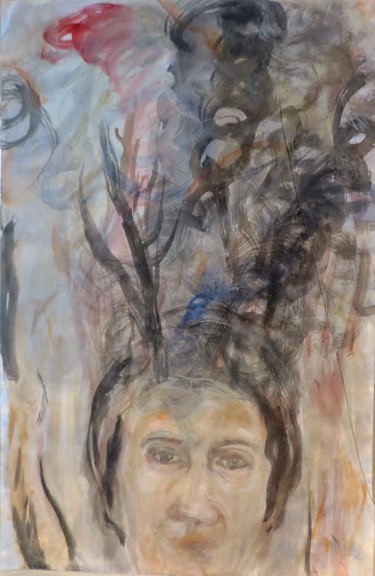 Pintura titulada "Temblor ceniza" por Edna Cantoral Acosta, Obra de arte original