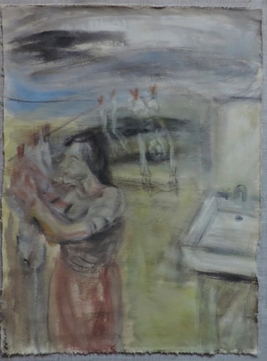 Painting titled "Los presentes" by Edna Cantoral Acosta, Original Artwork