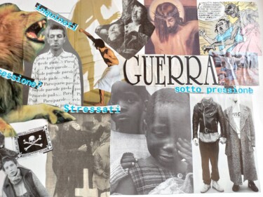 「Guerra,copyright 19…」というタイトルのコラージュ Edonista21によって, オリジナルのアートワーク, コラージュ