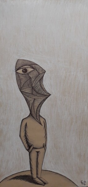 Dibujo titulada "Faceless Man" por Edouard Leruste, Obra de arte original, Bolígrafo