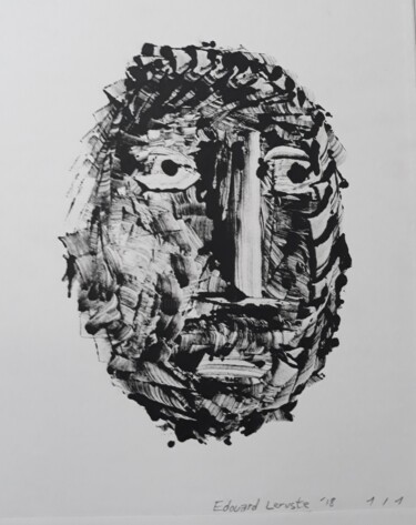 Printmaking titled "Face" by Edouard Leruste, Original Artwork, Monotype