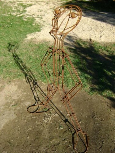 Sculpture titled "Le Spectateur" by Edouard Leruste, Original Artwork, Metals