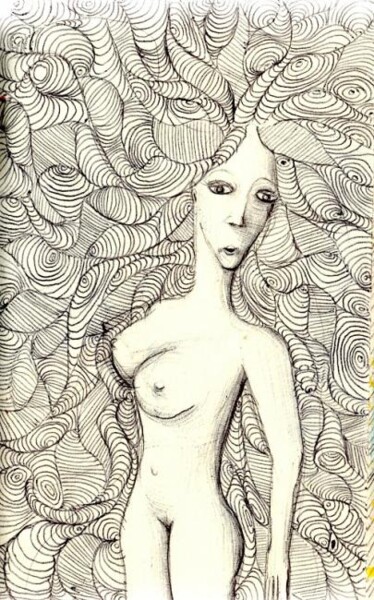 Drawing titled "Woman" by Edouard Leruste, Original Artwork