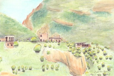 Painting titled "Manzil aala djebel…" by Edouard Leruste, Original Artwork, Other