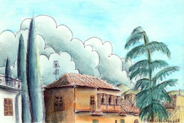 Peinture intitulée "Granada. El Albaycin" par Edouard Leruste, Œuvre d'art originale