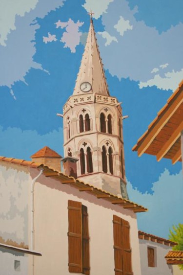 Peinture intitulée "Le clocher de Martr…" par Edouard Aguilo, Œuvre d'art originale