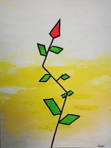 Peinture intitulée "Flower" par Edouard, Œuvre d'art originale