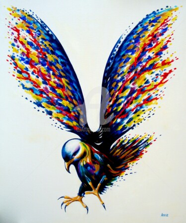 Картина под названием "Firebird" - Neint, Подлинное произведение искусства, Масло