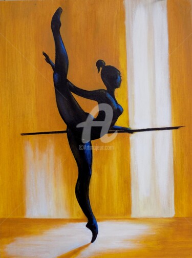 Malerei mit dem Titel "Ballet rehearsal" von Neint, Original-Kunstwerk, Öl