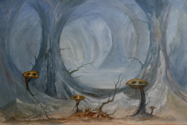 Painting titled "Silent Congregate" by Ed Schaap, Original Artwork, Oil