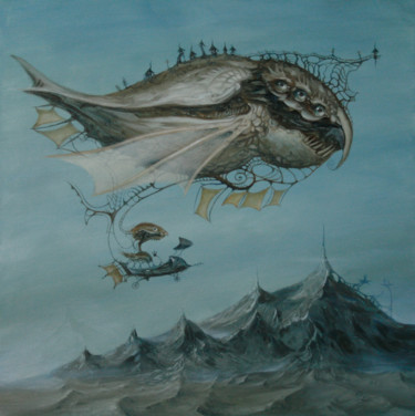 Peinture intitulée "Leviathan" par Ed Schaap, Œuvre d'art originale, Huile