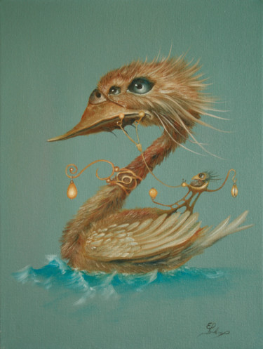 Painting titled "Ferryman" by Ed Schaap, Original Artwork, Oil
