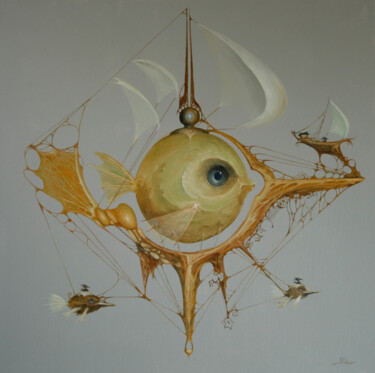 Malerei mit dem Titel "Dream Announcer" von Ed Schaap, Original-Kunstwerk, Öl