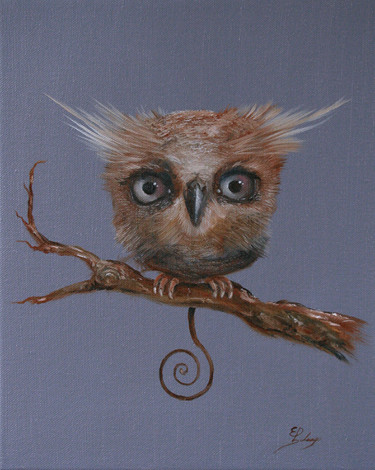 Peinture intitulée "odd-owl-ii.jpg" par Ed Schaap, Œuvre d'art originale, Huile