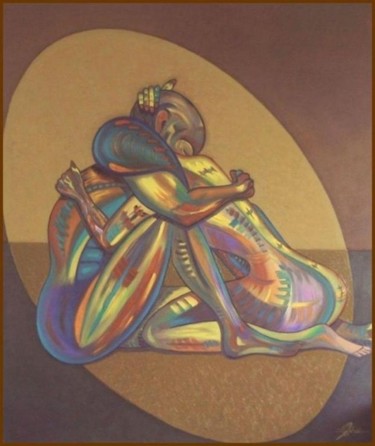 Schilderij getiteld "2 Puro amor" door Edsel Selberie (E-Art Explosion.), Origineel Kunstwerk, Olie
