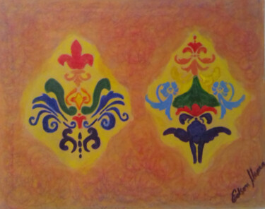 Painting titled "Ornamentos simétric…" by Edson Moura, Original Artwork, Acrylic