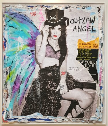 绘画 标题为“Outlaw angel” 由Edu Danesi, 原创艺术品, 丙烯 安装在木质担架架上
