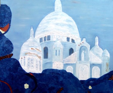 Malarstwo zatytułowany „Sacré coeur” autorstwa Claude Godfrin-Claude, Oryginalna praca, Olej