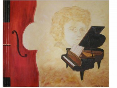 Painting titled "musique" by Claude Godfrin-Claude, Original Artwork