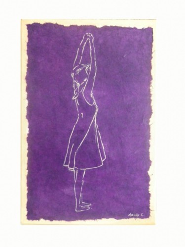 Malerei mit dem Titel "jeune fille" von Claude Godfrin-Claude, Original-Kunstwerk