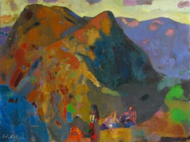 Painting titled "song of mountains" by Eduard Kulish, Original Artwork