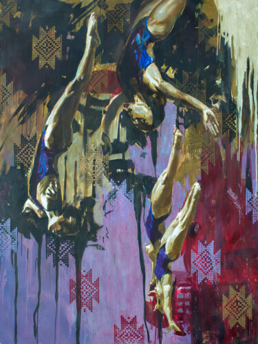 Pittura intitolato "Gravity" da Eduard Potapenkov, Opera d'arte originale, Olio
