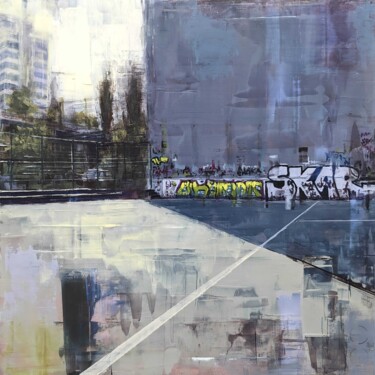 Картина под названием "BERLIN_22_01" - Eduard Warkentin, Подлинное произведение искусства, Масло Установлен на Деревянная па…